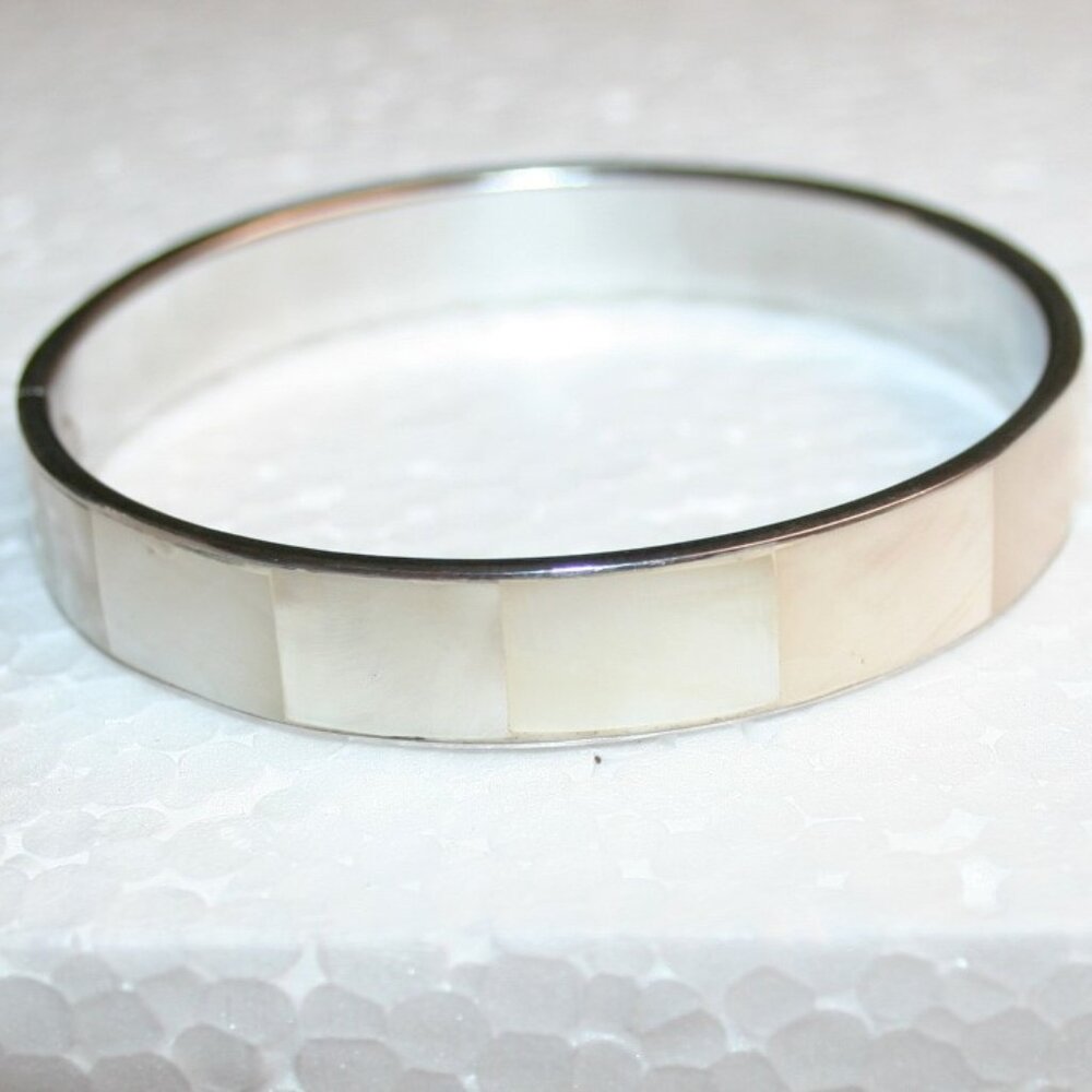 Reduced!! MOTHER OF PEARL & SILVER BANGLE